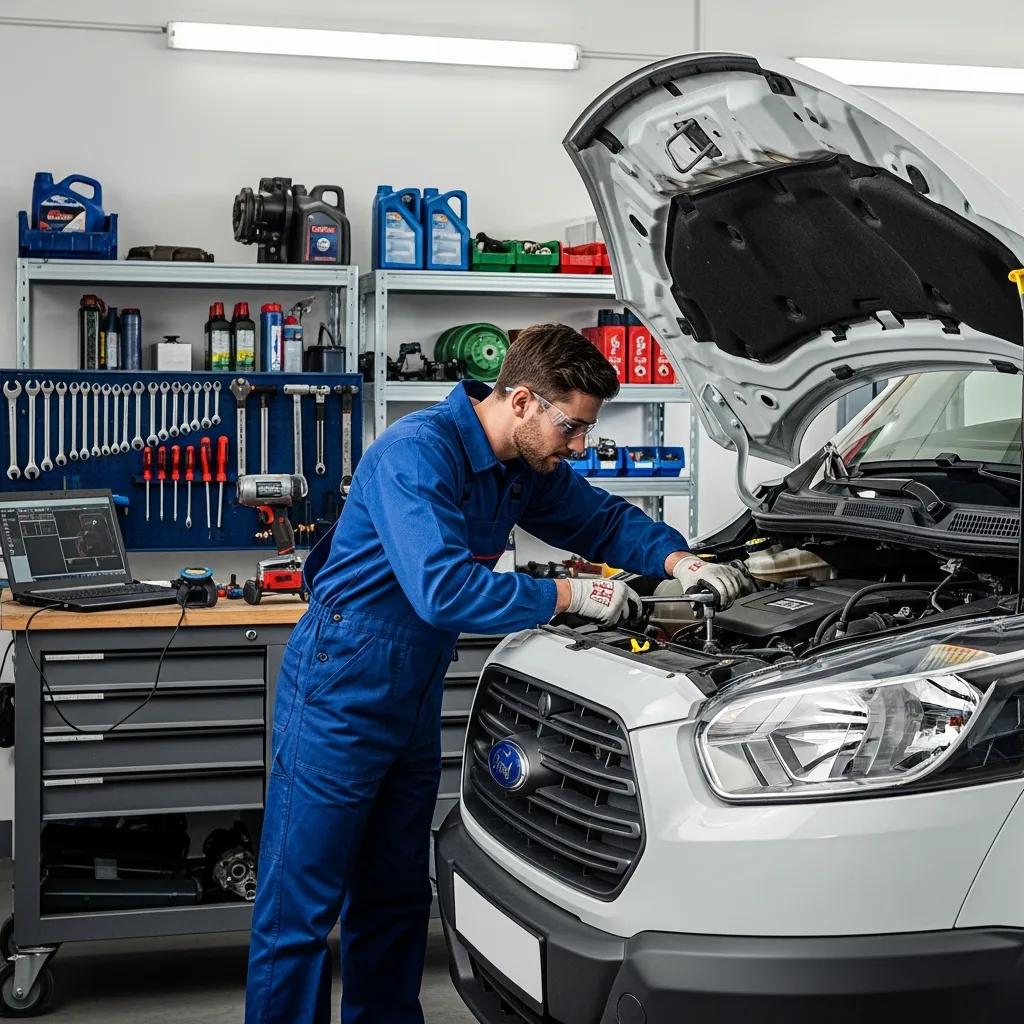 mechanic-inspecting-a-light-commercial-vehicle-emphasizing-the-unique-service-intervals-and-maintenance-needs